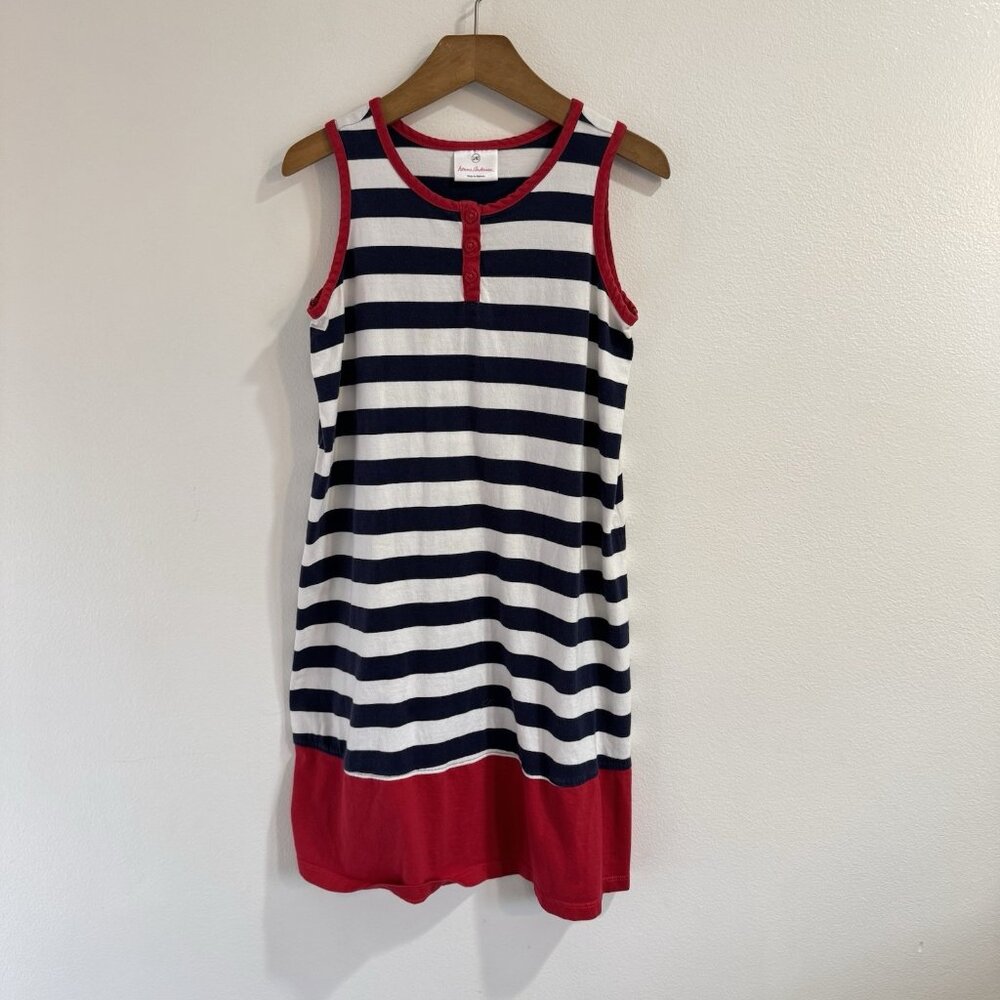 Hanna Andersson Shirt Dress Girls 140 / 10 American Red White Blue Nautical